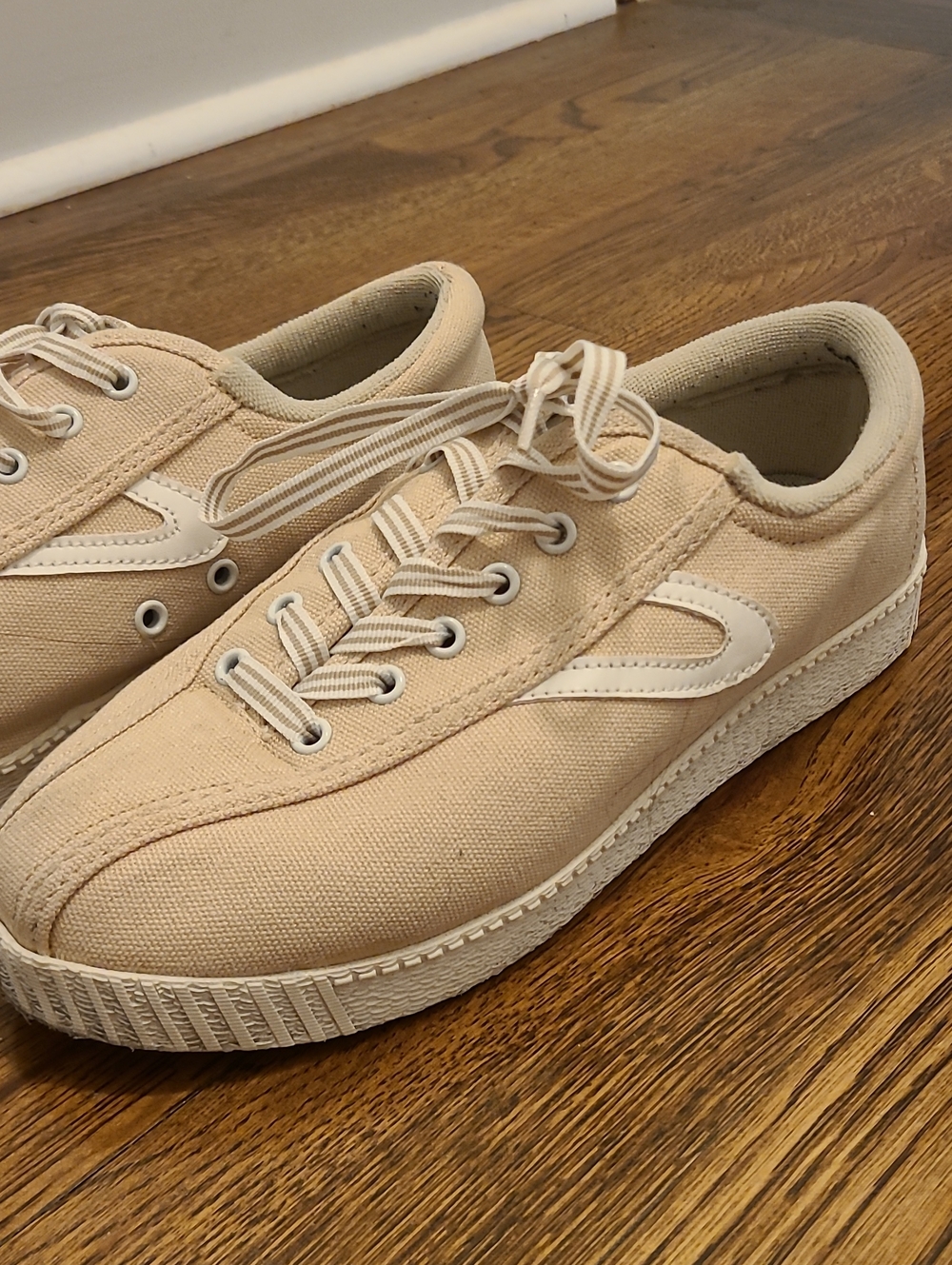 Tretorns Women's Canvas Lace-Up Sneakers in Beige